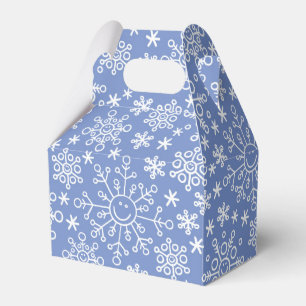 Cartoon Doodle Winter Snowflakes Favour Box