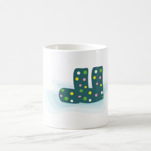 cartoon dotted boots mug