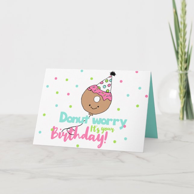 Cartoon Doughnuts Art Happy Birthday Art Doughnut  Card (Front)