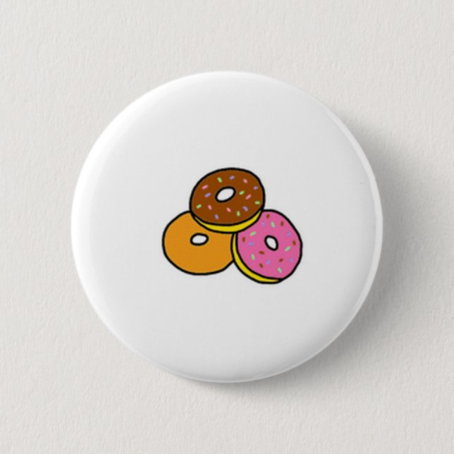 Cartoon Doughnuts Cutie Button (Front)