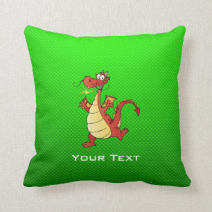 Cartoon Dragon; Green Cushion