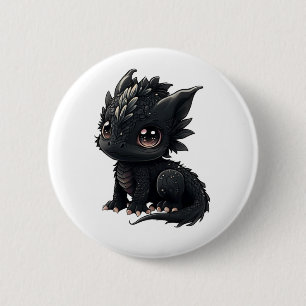 Cartoon dragon illustration 6 cm round badge