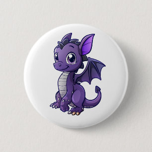 Cartoon dragon illustration 6 cm round badge