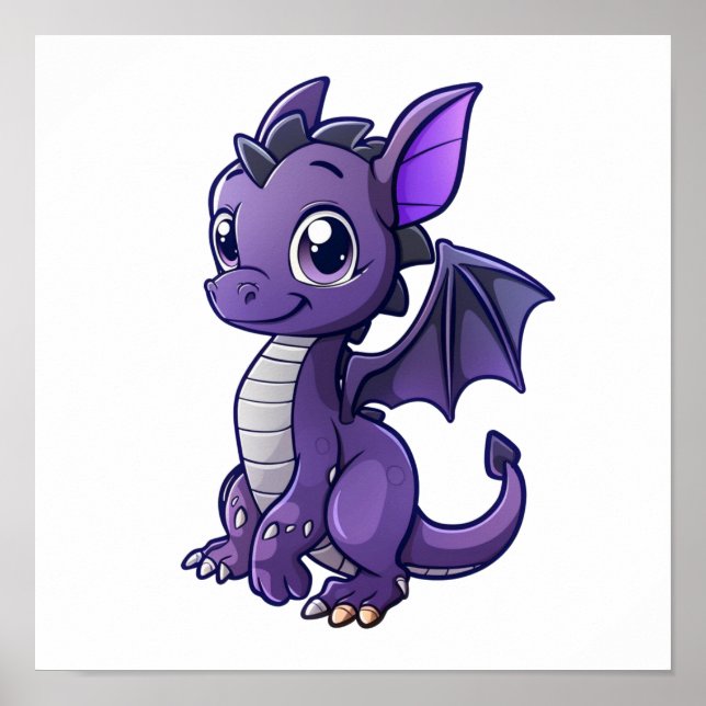 Cartoon dragon illustration poster (Front)