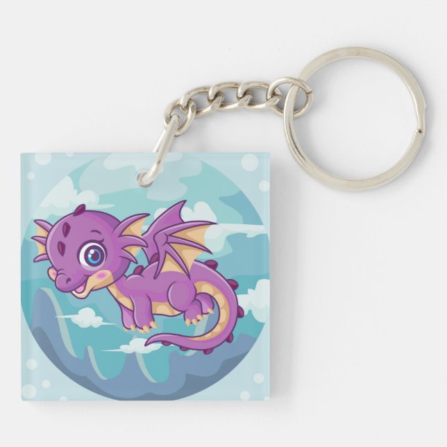Cartoon Dragon Keychain (Back)