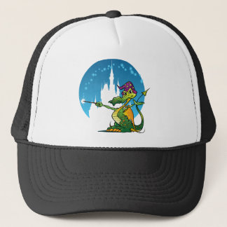 Cartoon Dragon Wizard Trucker Hat