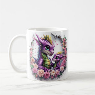 Cartoon Dragons Celebrate Mother's Day  Coffee Mug