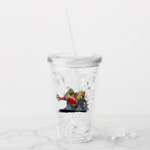 Cartoon dragster acrylic tumbler