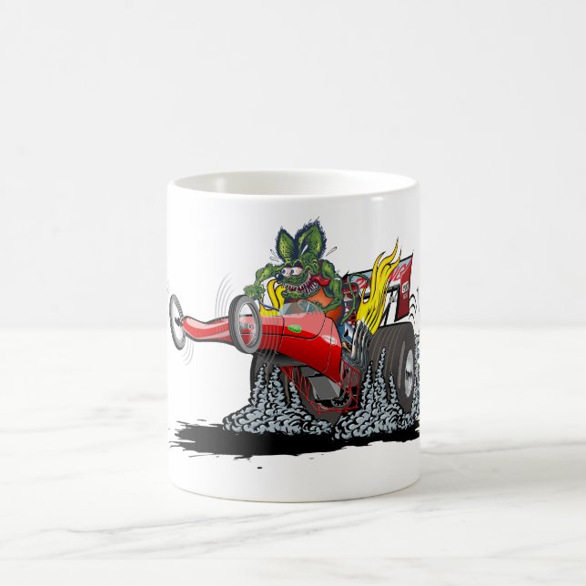 Cartoon dragster coffee mug (Center)