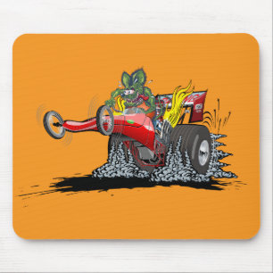 Cartoon dragster mouse pad