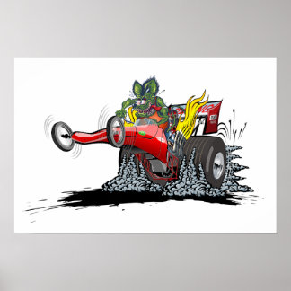 Cartoon dragster poster