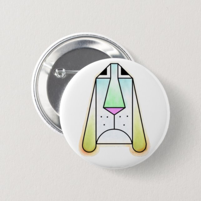 Cartoon Droopy Bloodhound Button (Front & Back)