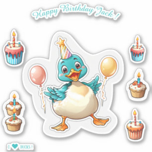 Cartoon Duck - Happy Birthday Personalised