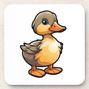 Cartoon duck illustration coaster