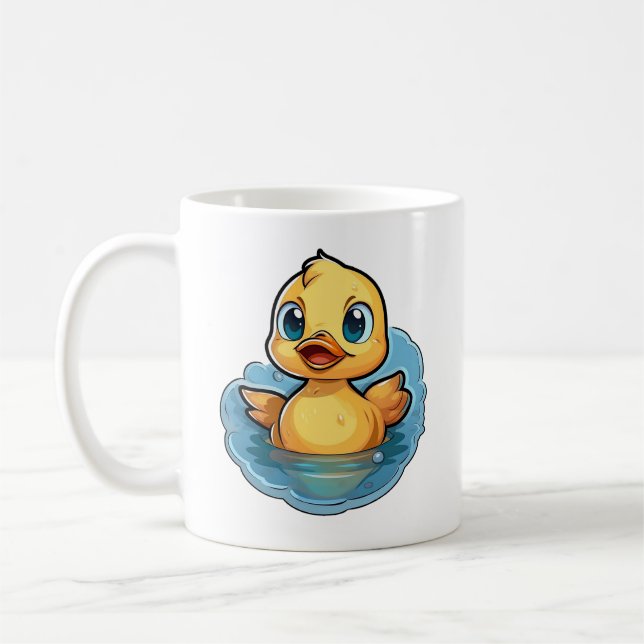 Cartoon duck illustration coffee mug (Left)