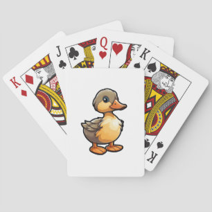 Cartoon duck illustration playing cards