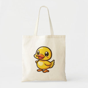 Cartoon duck illustration tote bag