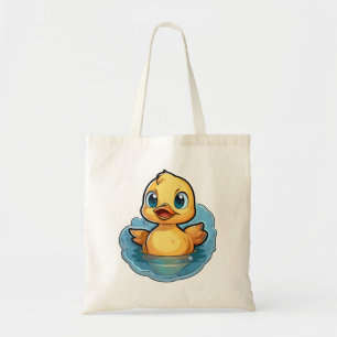 Cartoon duck illustration tote bag