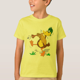 Cartoon Duck Playing Zurna Kids Shirt