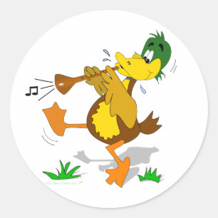 Cartoon Duck Playing Zurna Stickers