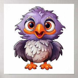 Cartoon eagle illustration poster