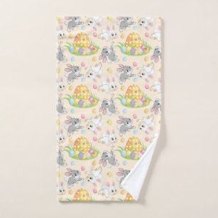 Cartoon Easter bunnies Hand Towel