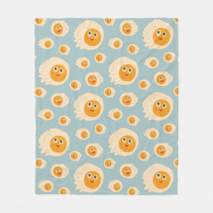 Cartoon Eggs Pattern Cute Food Fleece Blanket