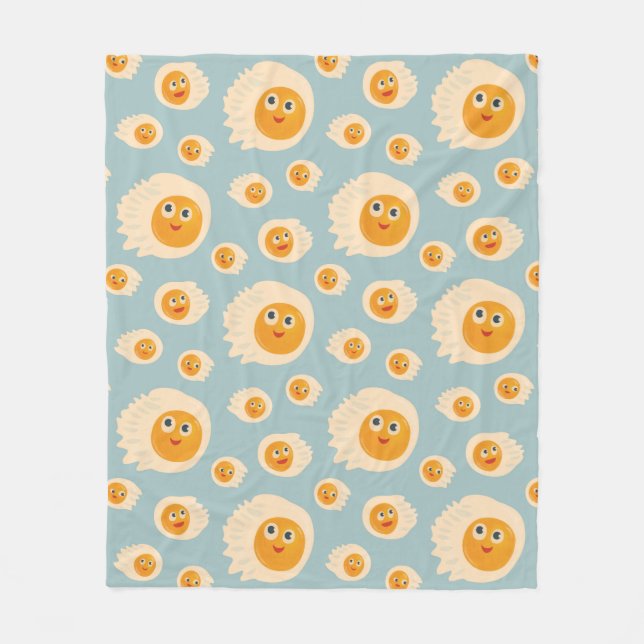 Cartoon Eggs Pattern Cute Food Fleece Blanket (Front)