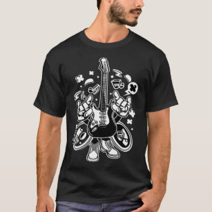 Cartoon Electric Guitar  Rock N-Roll   Buckethead  T-Shirt