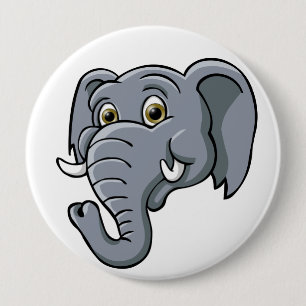 Cartoon Elephant 10 Cm Round Badge