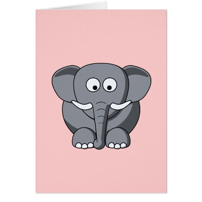 Cartoon Elephant Card (Front)