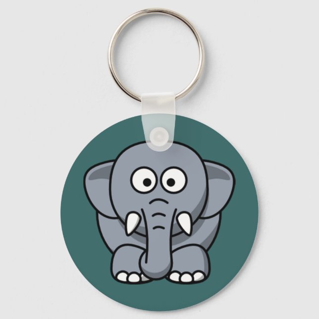 Cartoon Elephant Key Ring (Front)