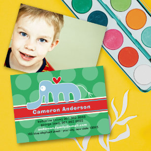 Cartoon Elephant Kid Photo Profile / Name Card