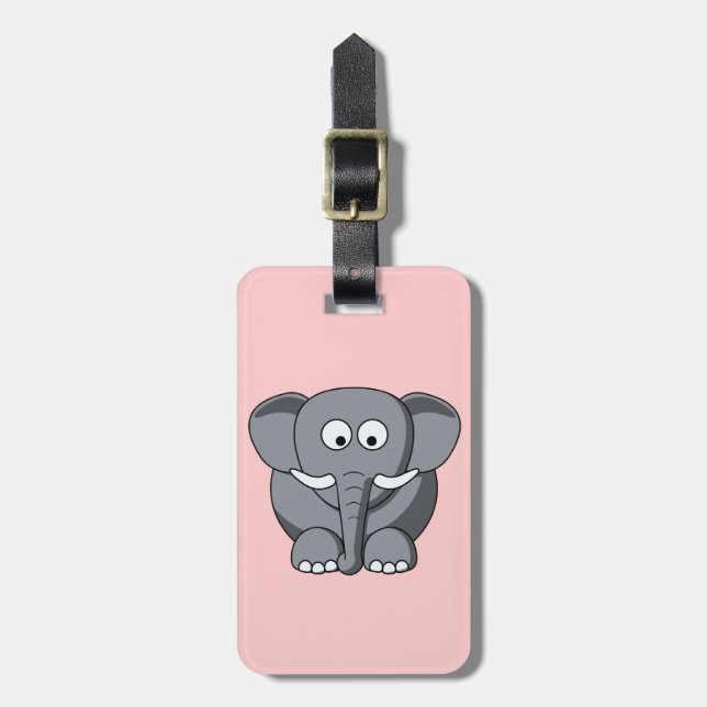 Cartoon Elephant lugage Tag (Front Vertical)