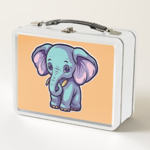 CARTOON ELEPHANT METAL LUNCH BOX