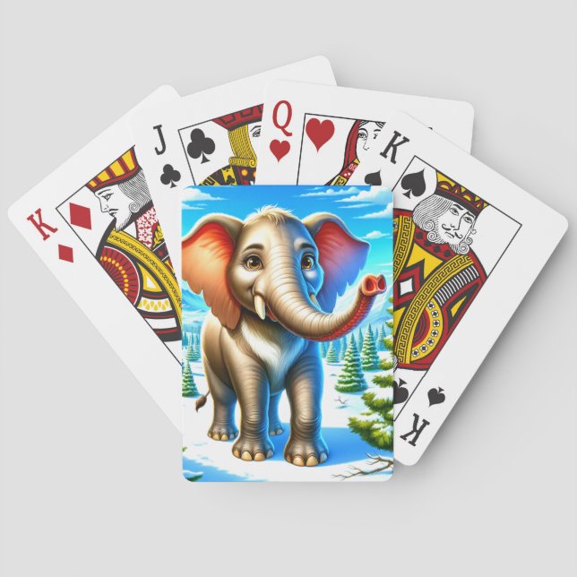 Cartoon Elephant Playing Cards (Back)