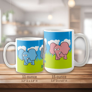 Cartoon Elephants Coffee Mug