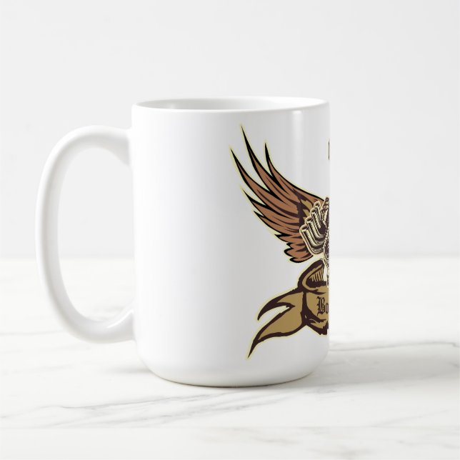 Cartoon engine throw pillow coffee mug (Left)