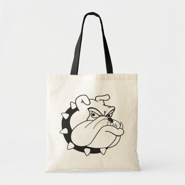 Cartoon English Bulldog Puppy Dog Mascot Tote Bag (Front)