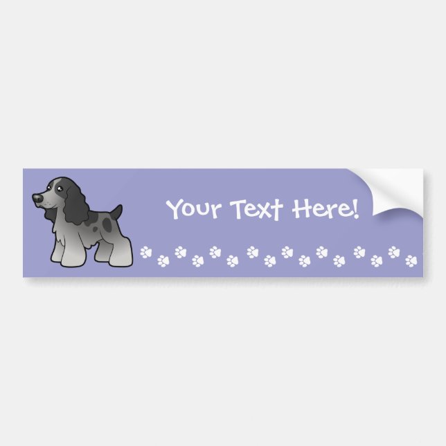 Cartoon English Cocker Spaniel Bumper Sticker (Front)