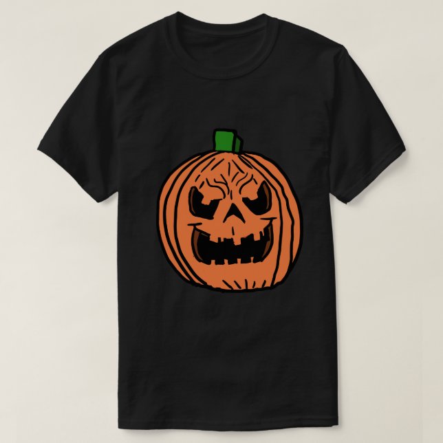 Cartoon Evil Pumpkin  T-Shirt (Design Front)