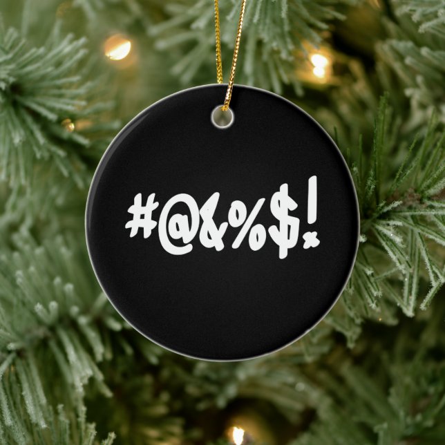Cartoon Expletive Swearing Curse Funny Symbols Ceramic Ornament (Tree)