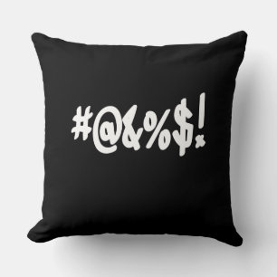 Cartoon Expletive Swearing Curse Funny Symbols Cushion