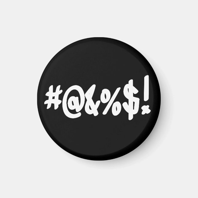 Cartoon Expletive Swearing Curse Funny Symbols Magnet (Front)