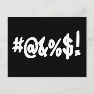 Cartoon Expletive Swearing Curse Funny Symbols Postcard