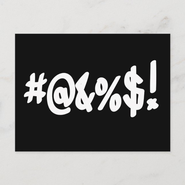 Cartoon Expletive Swearing Curse Funny Symbols Postcard (Front)