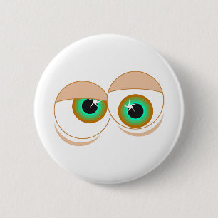 Cartoon eyes 6 cm round badge