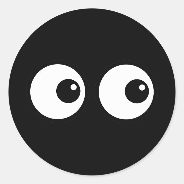 Cartoon Eyes Classic Round Sticker (Front)