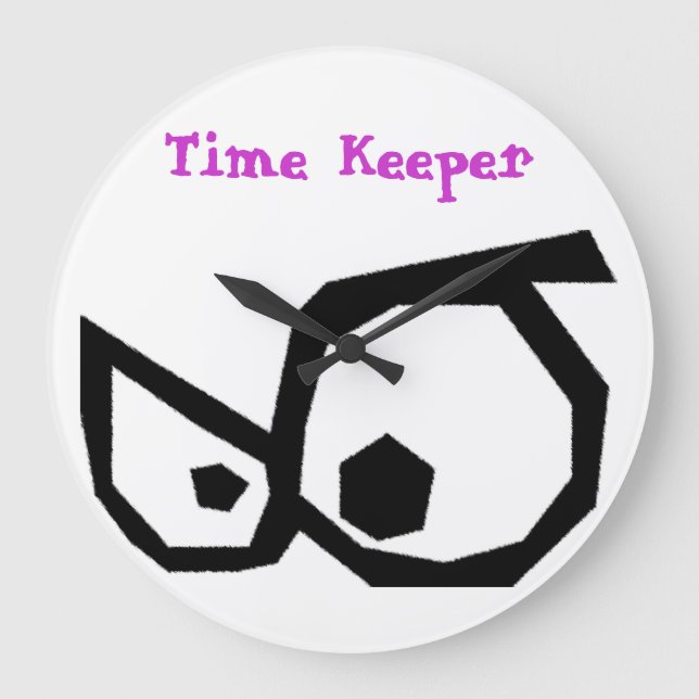 Cartoon Eyes Time Keeper Wall Clock (Front)