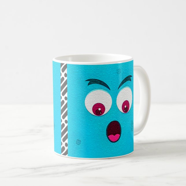 cartoon Face Expression  Coffee Mug (Front Right)